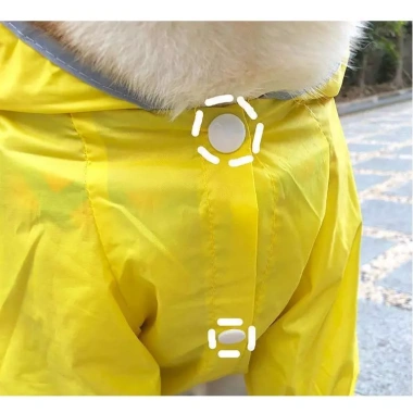 Áo mưa chó 4 chân có mũ trong suốt, D‑ring, thoáng khí cho chó nhỏ, trung bình 8