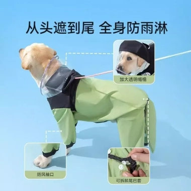 Áo mưa chó cỡ lớn, che chân, chống nước, phong cách Anh quốc cho Golden, Shepherd, Labrador, Shiba Inu, giá giảm 550k 3