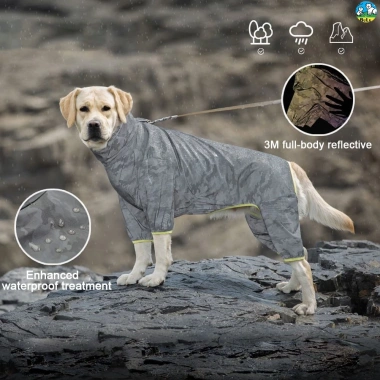 Áo Mưa Chó Lớn Phản Quang 4 Chân Chống Thấm, Dành Cho Golden Retriever, Labrador 5-37kg - Giá Ưu Đãi 495,469 VNĐ 7