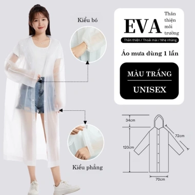 Áo Mưa Dùng Một Lần Dày Dặn EVA Cho Người Lớn Di Động, Chống Mưa, Du Lịch 10 Áo Mưa Dùng Một Lần Dày Dặn EVA Cho Người Lớn Di Động, Chống Mưa, Du Lịch 10