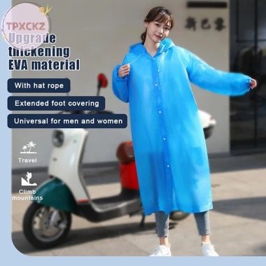 Áo Mưa EVA Dày Chống Thấm Nước cho Người Lớn & Trẻ Em – Thiết Kế Du Lịch Đường Dài, Tái Sử Dụng