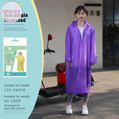 Áo Mưa EVA Dày Chống Thấm Nước cho Người Lớn & Trẻ Em – Thiết Kế Du Lịch Đường Dài, Tái Sử Dụng