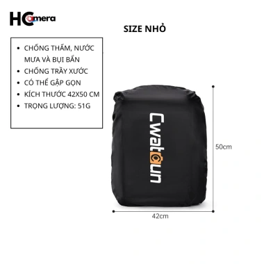Áo mưa HC96 cao cấp cho ba lô máy ảnh – Chống thấm nước, bảo vệ camera, giảm 23%