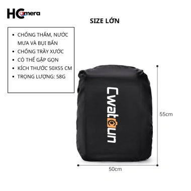 Áo mưa HC96 cao cấp cho ba lô máy ảnh – Chống thấm nước, bảo vệ camera, giảm 23%