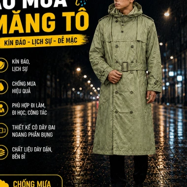 Áo Mưa Măng Tô Chính Hãng Cổ Phần 26 – Không Thấm, Giá Ưu Đãi 335.190 VND