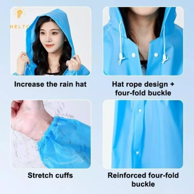 Áo Mưa Poncho Eva Unisex Trong Suốt – Giá 52.056₫, Thích Hợp Du Lịch Ngoài Trời