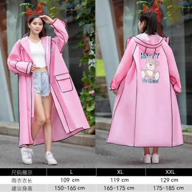 Áo Mưa Thời Trang Nam Nữ Nhiều Màu Chống Thấm, Nón Tháo Rời, Khóa Kéo, Logo Dễ Thương