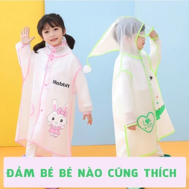 Áo mưa trẻ em cao cấp có mũ EVA an toàn, màu dễ thương - Giảm còn 99.000đ 3