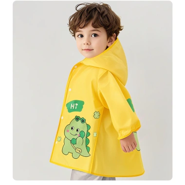 Áo mưa trẻ em phong cách mới, poncho toàn thân chịu mưa lớn, có ngăn đựng túi đi học