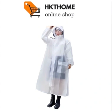 Áo Mưa Trong Suốt HKTHOME Dài Vành Rộng Khóa Kéo - Giá 115.000 VNĐ Nhập Khẩu