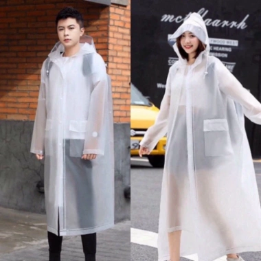 Áo Mưa Trong Suốt HKTHOME Dài Vành Rộng Khóa Kéo - Giá 115.000 VNĐ Nhập Khẩu
