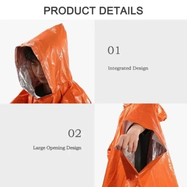 Áo mưa WEAVELIFE giữ nhiệt dày màng nhôm, chống nước, phản quang, thích hợp du lịch - Giá 42.100₫ 7