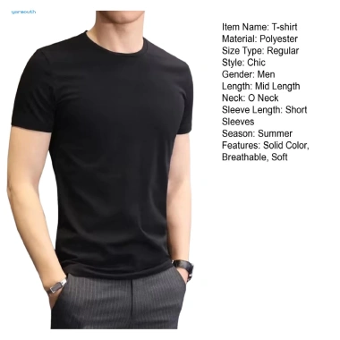 Áo nam tay ngắn cổ tròn Slim Fit thoáng khí mùa hè – Giảm 18% chỉ 149.882 VND