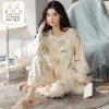Áo ngủ nữ có đệm ngực tay dài, quần dài size lớn, in hoạt hình dễ thương, thoải mái mặc nhà ra ngoài - 102.026₫ 10