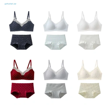 Áo Ngực Dây Đeo & Quần Lót Ren Hoa Cotton - Mềm Mại, Gợi Cảm, Thích Hợp Cho Ngày Thường