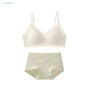 Áo Ngực Dây Đeo & Quần Lót Ren Hoa Cotton - Mềm Mại, Gợi Cảm, Thích Hợp Cho Ngày Thường