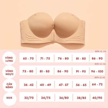 Áo ngực HeeS946 nữ cài trước, đệm 5cm nâng tạo khe, váy đầm cúp hở vai - 119k