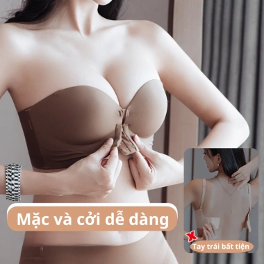 Áo ngực HeeS946 nữ cài trước, đệm 5cm nâng tạo khe, váy đầm cúp hở vai - 119k