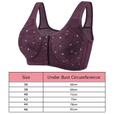 Áo ngực hoa cúc WEETW cho phụ nữ lớn tuổi, cotton, nút trước tiện lợi, dây vai mở rộng thoáng khí - 86.400₫