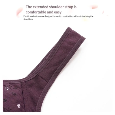Áo ngực hoa cúc WEETW cho phụ nữ lớn tuổi, cotton, nút trước tiện lợi, dây vai mở rộng thoáng khí - 86.400₫