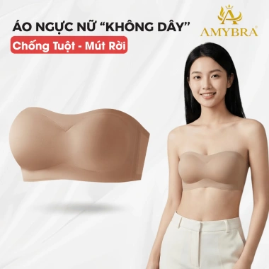 Áo Ngực Không Dây Đúc Su Chống Tuột, Tàng Hình Mềm Mịn, Siêu Mỏng AMYBRA A2.382
