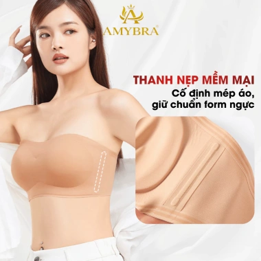 Áo Ngực Không Dây Đúc Su Chống Tuột, Tàng Hình Mềm Mịn, Siêu Mỏng AMYBRA A2.382