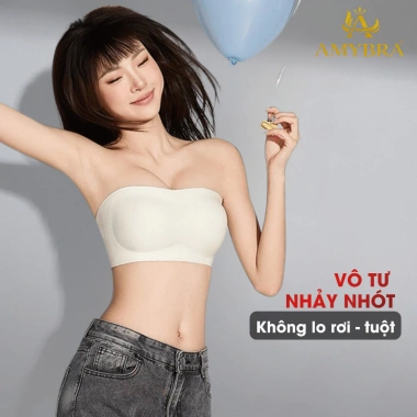 Áo Ngực Không Dây Đúc Su Chống Tuột, Tàng Hình Mềm Mịn, Siêu Mỏng AMYBRA A2.382