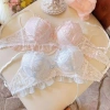 Áo ngực không dây V sâu Ren Lolita nơ ngọt ngào, Push Up chống chảy xệ - 168k