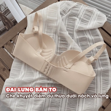 Áo Ngực Không Gọng Mút Bàn Tay Nâng Ngực AMYBRA A820 Đúc Su Quai 3 Nấc Cài Tiện Lợi