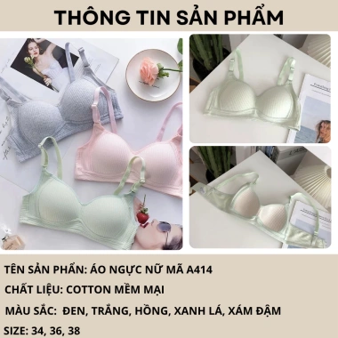 Áo ngực không gọng mút mềm mại AMYBRA A414 - Cotton thoáng khí, giá chỉ 67k 3