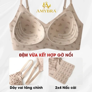 Áo Ngực Không Gọng Mút Mỏng Ôm Ngực Cá Tính Gợi Cảm AMYBRA A3.854 125k 8