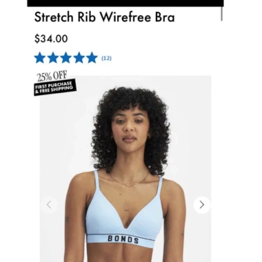 Áo Ngực Nữ BONDS Stretch Rib Không Gọng Không Mút 4 Chiều Thoáng Khí Nâng Nhẹ 250k