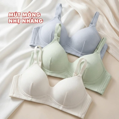 Áo Ngực Nữ Cotton Đệm Mỏng Ôm Ngực Tự Nhiên Không Gọng - Mềm Mại Thoáng Khí AMYBRA A409 Giá 82.000₫ 3 Áo Ngực Nữ Cotton Đệm Mỏng Ôm Ngực Tự Nhiên Không Gọng - Mềm Mại Thoáng Khí AMYBRA A409 Giá 82.000₫ 3