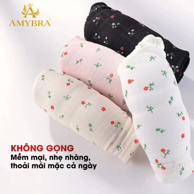 Áo Ngực Nữ Cotton Hoa Nhí Không Gọng Mút Mỏng Thoáng Khí AMYBRA A739 Giá 88k 9