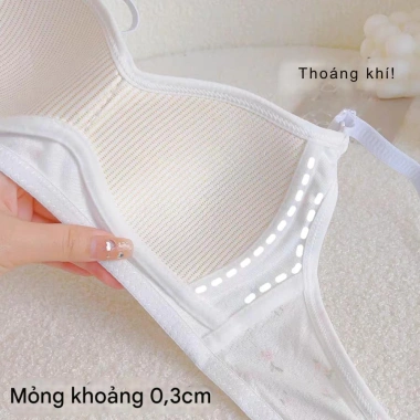 Áo ngực nữ không gọng su mút mỏng mềm họa tiết hoa basic AMYBRA A343 giá 93.000đ