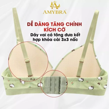 Áo Ngực Nữ Sinh Mút Mỏng Kitty Dễ Thương Không Gọng Cotton AMYBRA A224 Giá 87k