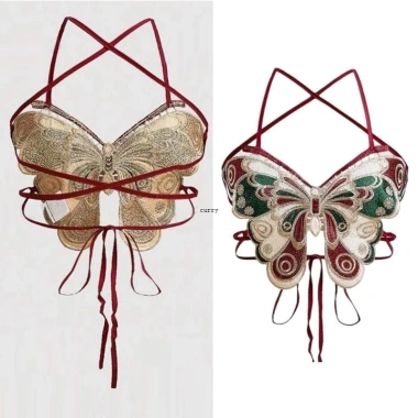 Áo ngực quây nữ Crop Top bướm thêu Crisscross backless - Camisole sexy 105.948₫