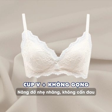 Áo Ngực Ren Gợi Cảm Đính Nơ, Không Gọng, Mút Mỏng Ôm Ngực Êm Ái - AMYBRA A2.004 Giá 103.000 VND