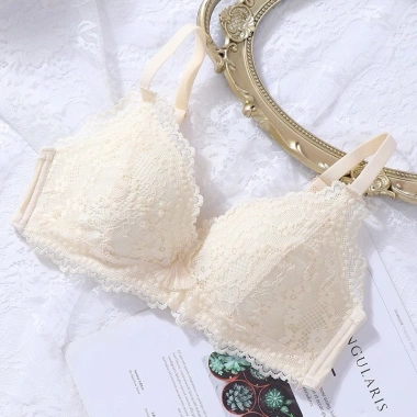 Áo Ngực Ren Gợi Cảm Đính Nơ, Không Gọng, Mút Mỏng Ôm Ngực Êm Ái - AMYBRA A2.004 Giá 103.000 VND