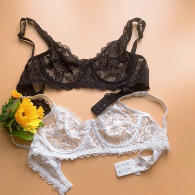 Áo ngực ren iBRA trong suốt xuyên thấu sexy, gọng không đệm mút ren mỏng mềm mại A001 - Giá 149.000 VND