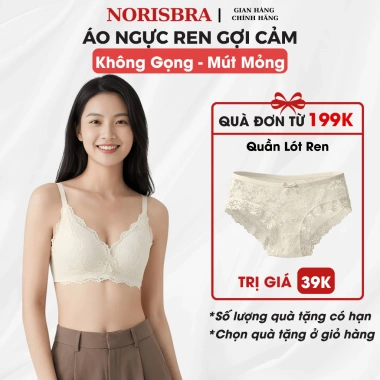 Áo ngực ren không gọng mút mỏng nhẹ AMYBRA A2.004 - Áo lót nữ đính nơ, giá ưu đãi 103.000 VND