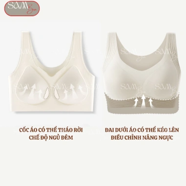 Áo Ngực Su Đúc SamBra Nữ Không Viền Nâng Ngực Mềm Mại, Không Gọng Che Mỡ Lưng Nách - Giá 119k (Giá Gốc 153.5k) 5 Áo Ngực Su Đúc SamBra Nữ Không Viền Nâng Ngực Mềm Mại, Không Gọng Che Mỡ Lưng Nách - Giá 119k (Giá Gốc 153.5k) 5