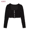 Áo nhung tăm khuy tay croptop nữ, nhẹ thoáng, giảm giá 103.500đ, trẻ trung 8