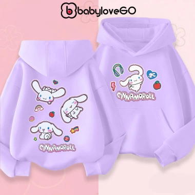 Áo nỉ bé gái BabyloveGO hoodie dày ấm, có túi và mũ trùm, 1‑10 tuổi, giá 229k 3