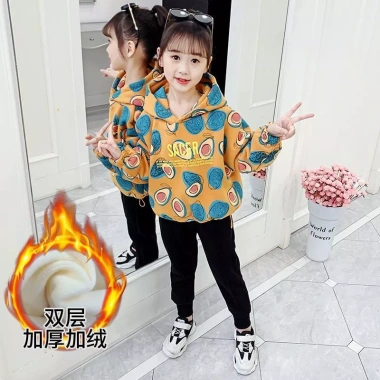Áo nỉ bé gái lót lông cừu – Phong cách mới, dày dặn, chui đầu, giảm 20% 4