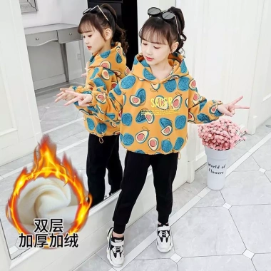Áo nỉ bé gái lót lông cừu – Phong cách mới, dày dặn, chui đầu, giảm 20% 7