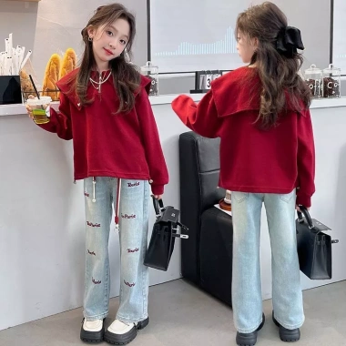 Áo nỉ bé gái rộng rãi phong cách mới, ve áo thời trang - giảm 16% chỉ 390.150₫