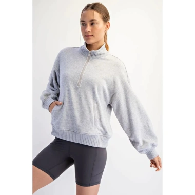 Áo nỉ bông Raemode cổ khóa form rộng, ấm áp, thời trang, giảm còn 136.500₫