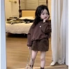 Áo nỉ cà phê Mori Retro Hàn Quốc + Váy ngắn lông xù hai mảnh lót lông cừu - Giá 361k 8