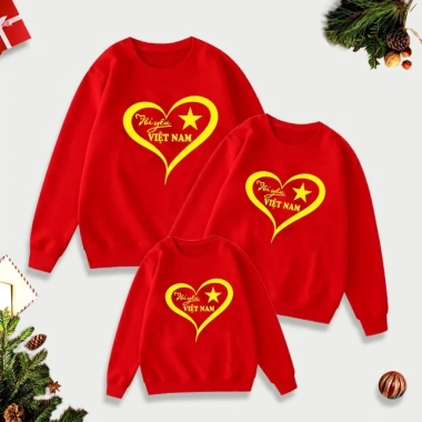 Áo nỉ cờ đỏ sao vàng cho bé và cặp đôi - Sweater nỉ bông ấm, giảm giá chỉ 65.000đ 6